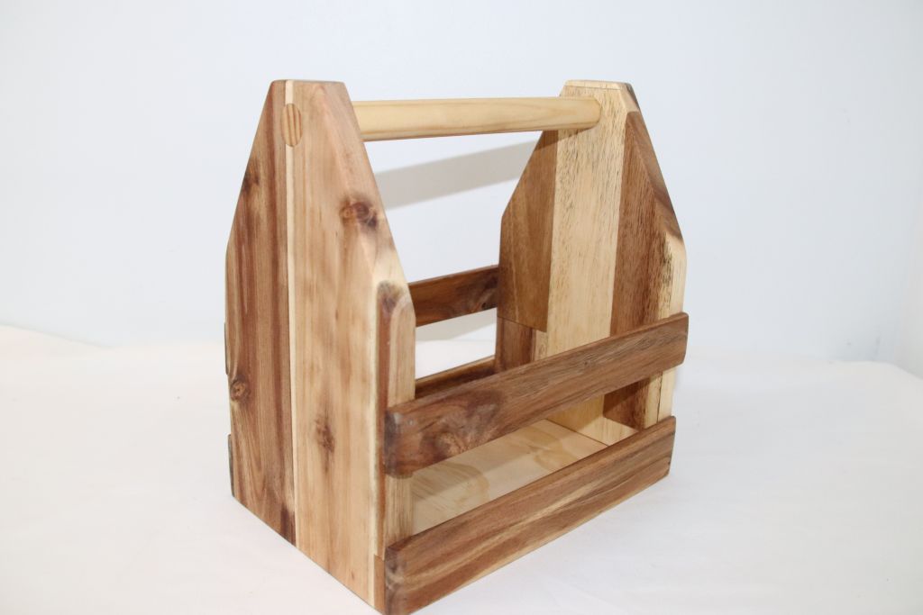Acacia Beer Caddy (Medium) with Opener