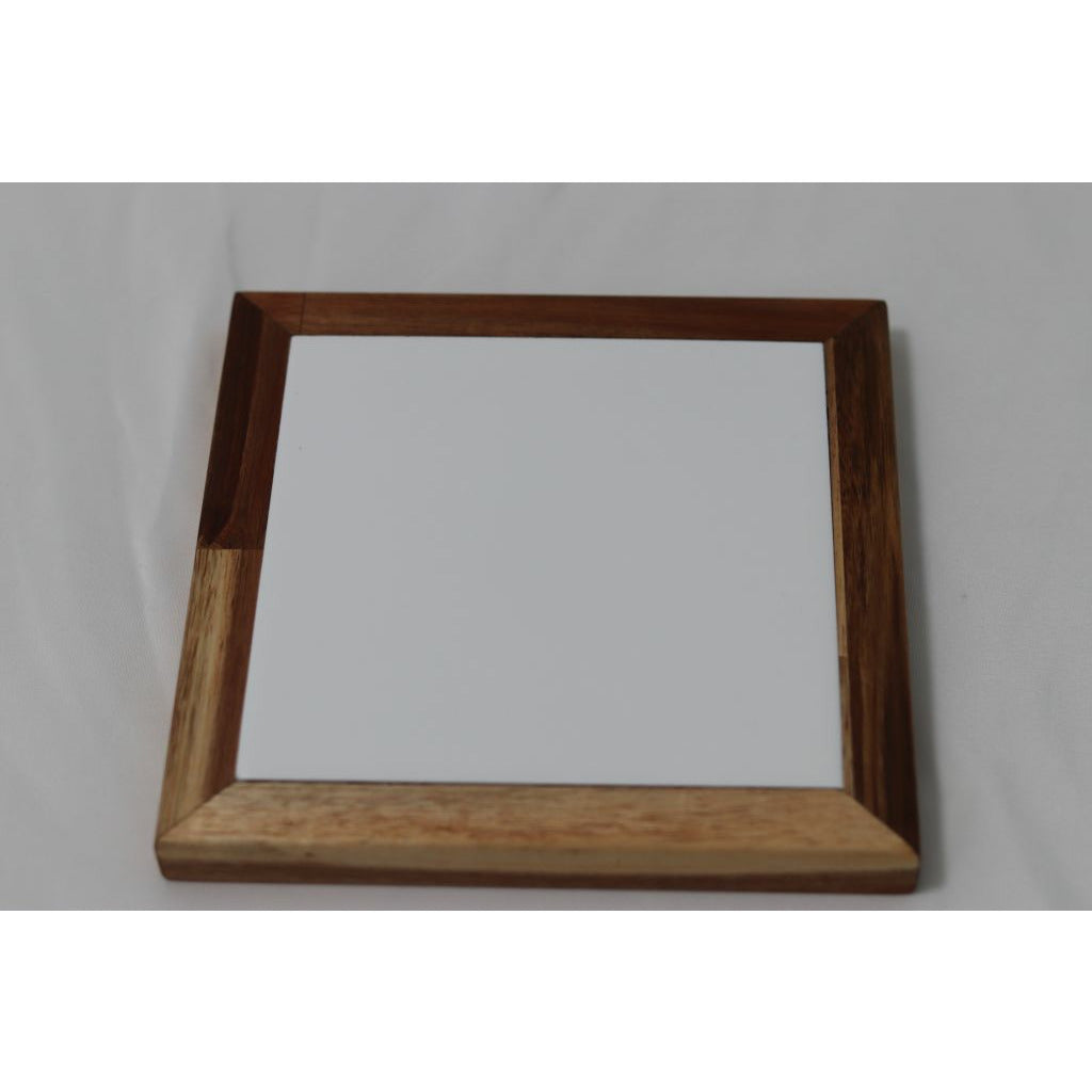 Acacia and White Tile Trivet