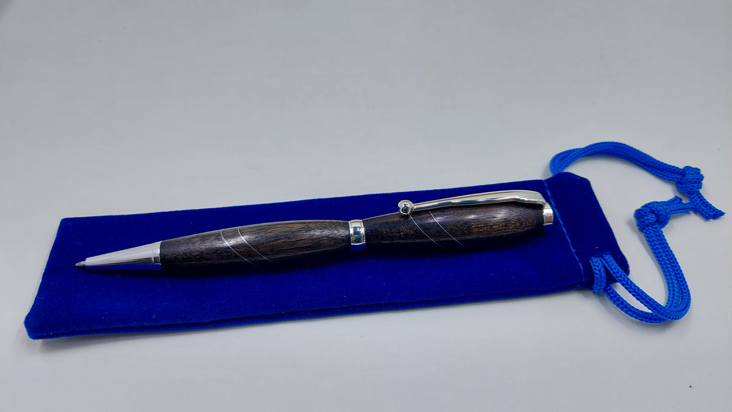 Woodturned Pens - Silver and Swirls